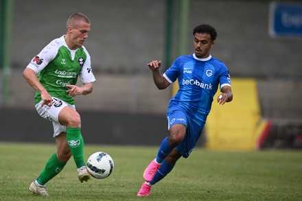 Jong Genk's Victory Beniangba celebrates after scoring during a