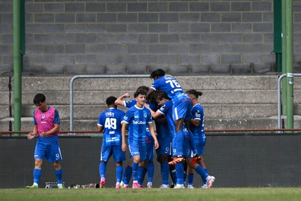 Jong Genk's Victory Beniangba celebrates after scoring during a