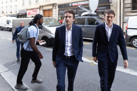 Paris, France. 05th Sep, 2023. CEO of LVMH Holding Company, Antoine Arnault  and CEO of TAG Heuer, Frederic Arnault during a visit of the Restos du  Coeur charity organization headquarters in Paris