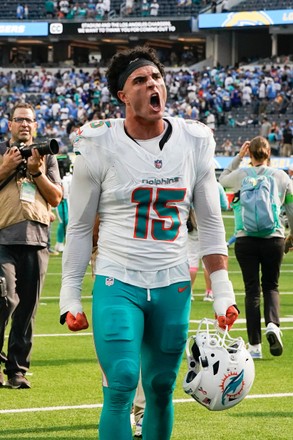 Miami Dolphins linebacker Jaelan Phillips looks on during the game