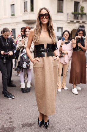 Tamara Kalinic poses during the Milan Fashion Week Womenswear