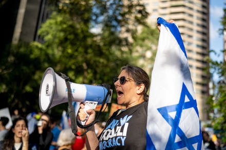 Protest Against Israeli Judicial Reforms, Manhattan, New York - 22 Sep 2023 Redaktionelt stock-billede