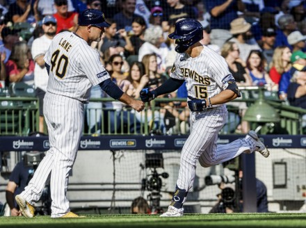 Milwaukee Brewers First Bsseman Mark Canha Editorial Stock Photo