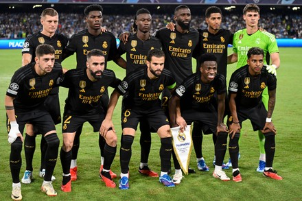 Players of Real Madrid pose before the UEFA Champions League Group