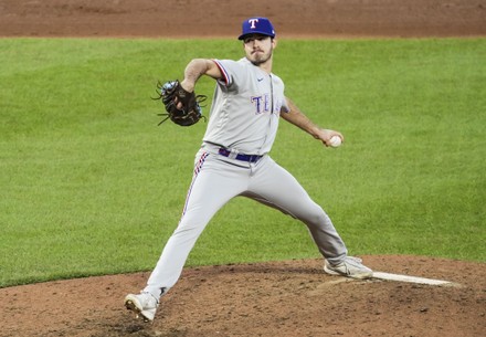 Cody Bradford of the Texas Rangers pitches in the sixth inning