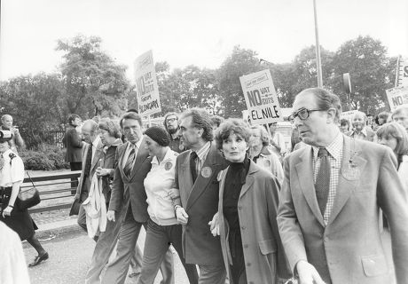 Demonstrations And Protests In London 1979 Actors Protest March In London L-r George Sewell Liz Fraser Geraint Evans Adrienne Corri Peter Jones