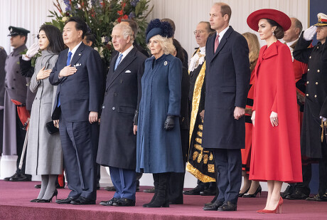 President of South Korea Yoon Suk Yeol State Visit, Ceremonial Welcome, Horse Guards Parade, London, UK - 21 Nov 2023 Editorial Stock Image