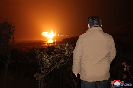 North Korea claims it has successfully placed reconnaissance satellite 'Malligyong-1' into orbit, Cholsan County, North Korea - 21 Nov 2023 Editorial Stock Image