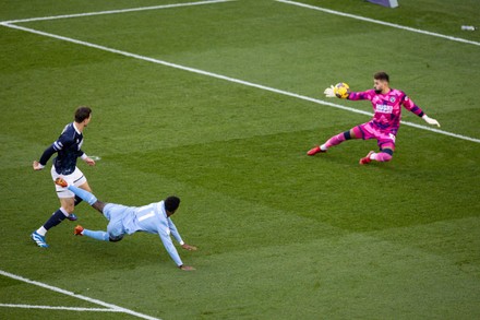 Goalkeeper Bartosz Bialkowski Millwall Thumps Ball Editorial Stock