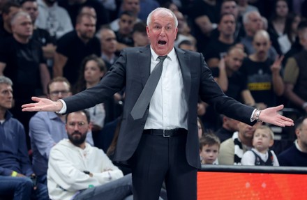 Partizans Head Coach Zeljko Obradovic Gestures Editorial Stock Photo ...