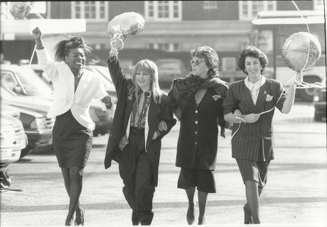 'are We Fit For The Nineties?' Demonstration For International Women's Day. (l-r) Floella Benjamin Toyah Willcox Dorothy Tutin And Edwina Currie.