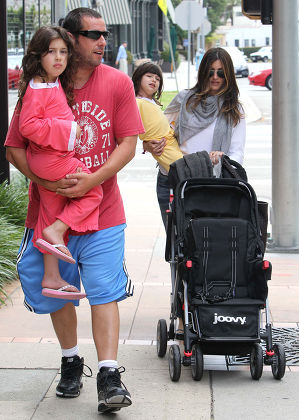 Adam Sandler and family out and about in Brentwood, Los Angeles, America - 26 Aug 2011