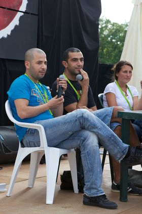 Tarek Aggoun, Hakim Zouhani and Carine May talking about their film 'Rue des cites'