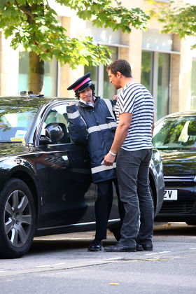 Stars receiving 'prank' parking tickets, London, Britain - 15 Sep 2011