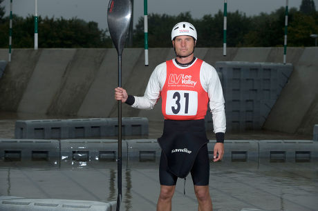 GB canoeist and kayaker Rich Hounslow at Lee Valley White Water Centre in Waltham Cross, Hertfordshire, Britain - 23 Aug 2011