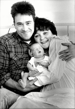 Radio 1 Dj Janice Long With Her New Baby Fred And Boyfriend Paul Berry