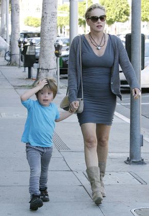 Sharon Stone and son out and about in Beverly Hills, Los Angeles, America - 08 Oct 2011