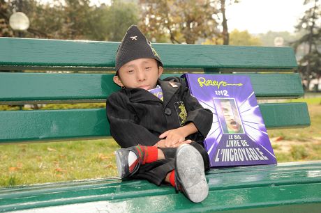 Khagendra Thapa Magar, World's Shortest Man promotes the French edition of the book 'Big Book of the Unbelievable one 2012', Paris, France - 18 Oct 2011