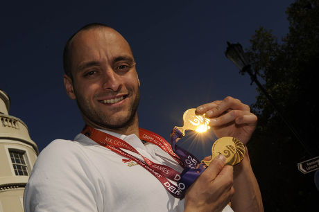 James Goddard With His Two Commonwealth Gold Medals Pic Andy Hooper