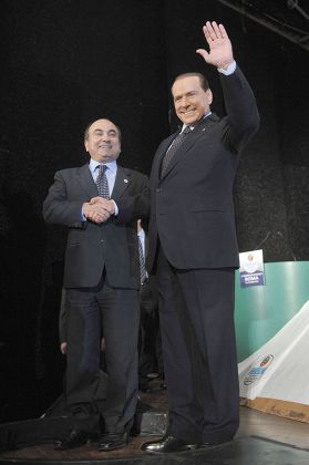 Domenico Scilipoti, President of Movement of National Responsibility and Italian Prime Minister Silvio Berlusconi