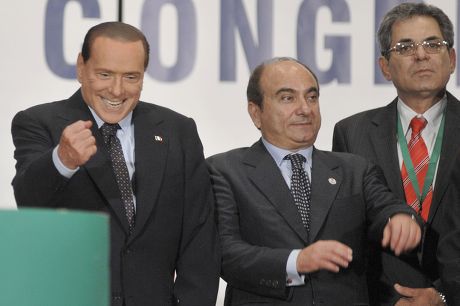 Italian Prime Minister Silvio Berlusconi and Domenico Scilipoti, President of Movement of National Responsibility