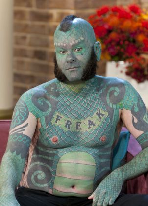 lizard man before tattoos