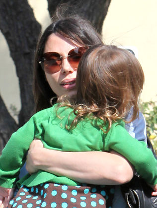 Oksana Grigorieva and daughter Lucia Gibson at a family funfair in Sherman Oaks, Los Angeles, America - 31 Oct 2011