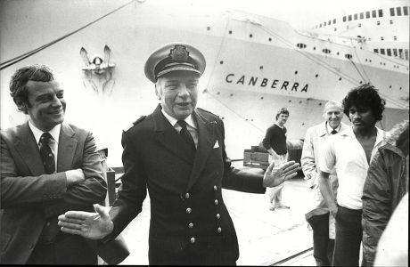 Captain Dennis Scott-masson Of P&o Whose Ship Canberra Entered Falklands War-zone 1982.