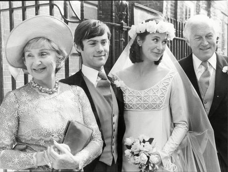 Googie Withers And Husband John Mccallum Actors At Wedding Of Their Daughter Joanna Mccallum To Roger Davenport 1978.