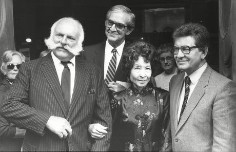 Memorial Service To Roy Plomley At All Souls Church Langham Place. Pictured Mrs Plomley With Actor Jimmy Edwards Newsreader Kenneth Baker And Television Presenter Dennis Norden