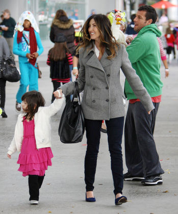 Adam Sandler and family out and about at the Staples Center, Los Angeles, America - 17 Dec 2011