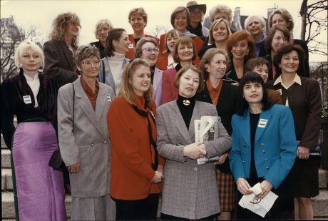 Glenda Jackson Barbara Follet Maragret Beckett Harriet Harman And Mo Mowlam With Labour Party Women Mps Campaigning To Increase Number Of Women Mps In House Of Commons 1993.