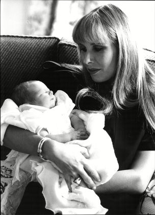 Susan Sangster With Two-day Old Son Sam Sangster At Their Home In The Isle Of Man