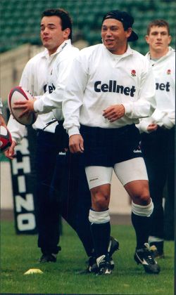 Will Carling Rory Underwood And Paul Grayson Of The England Rugby Team In Training 1995.