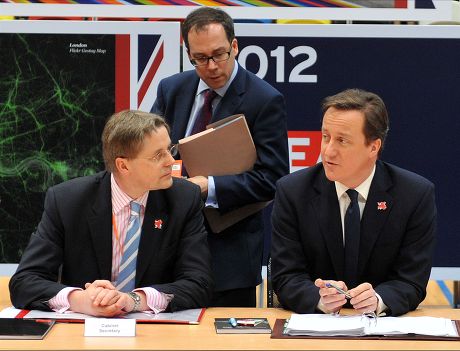 Conservative and cabinet politicians at the Olympic Games site, Stratford, London, Britain - 09 Jan 2012