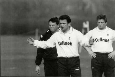 Rory Underwood Will Carling And Graham Dawe Of England Rugby Team In Training 1996.