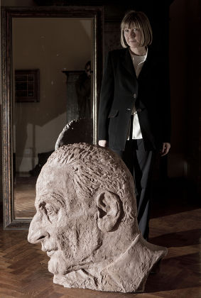 Jane McAdam Freud with her sculpture portraying her father Lucian Freud at the Freud Museum, London, Britain - 26 Jan 2012