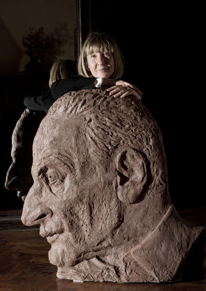 Jane McAdam Freud with her sculpture portraying her father Lucian Freud at the Freud Museum, London, Britain - 26 Jan 2012
