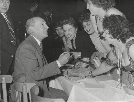 Actor William Hartnell ( Who Plays Dr Who) Singing Autographs At The Weekend Mail Dance 1959.