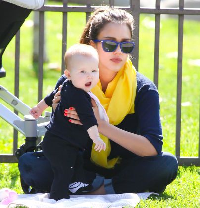 Jessica Alba and family at the park, Beverly Hills, Los Angeles, America - 18 Feb 2012