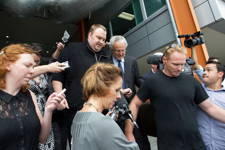 MegaUpload.com founder Kim Dotcom released on bail, North Shore District Court, Auckland, New Zealand - 22 Feb 2012