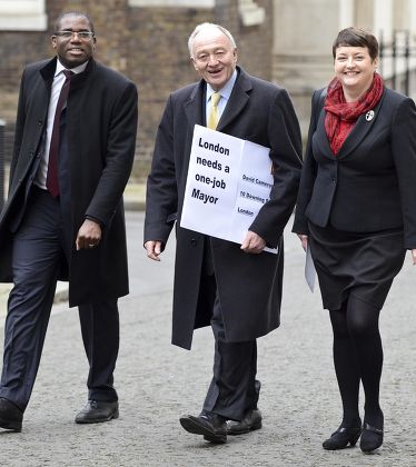 Ken Livingstone handing in letter at No 10 Downing Street, London, Britain - 27 Feb 2012