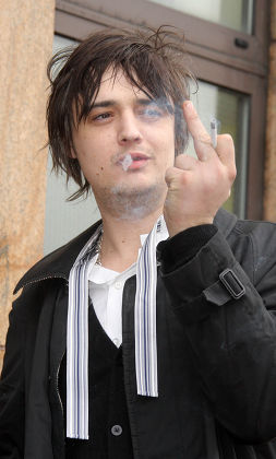 Pete Doherty Appearing At Thames Magistrates Court Accused Of Supplying Class A Drugs To The Now Deceased Robyn Whitehead. He Is Accused With Two Co-defendants Alan Wass 29 And Peter Wolfe 42.