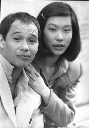David Yip And Lucy Sheen Actors Making Film Ping Pong 1985.