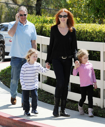 Marcia Cross and family out and about in Brentwood, Los Angeles, America - 06 Apr 2012