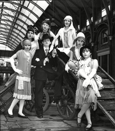 The Hopefulls Who Have Auditioned For The Musical Bugsy Malone At The Dominion Theatre At Tottenham Court Road Emma Fielder Lindy Krisman And Lucy Burdick. Front Row L To R Ashling Burdick Adam Dadswell Sara Cox And Claire Cox