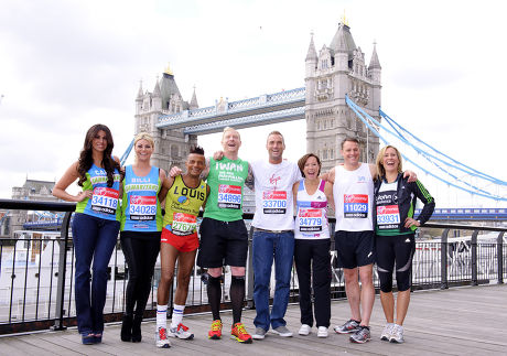 Virgin London Marathon runners photocall, London, Britain - 20 Apr 2012
