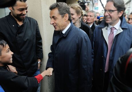 French president Nicolas Sarkozy presidential election campaign, Longjumeau, France - 24 Apr 2012