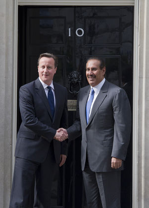 Prime Minister Cameron meets the Qatar Prime Minister, Downing Street, London, Britain - 16 May 2012