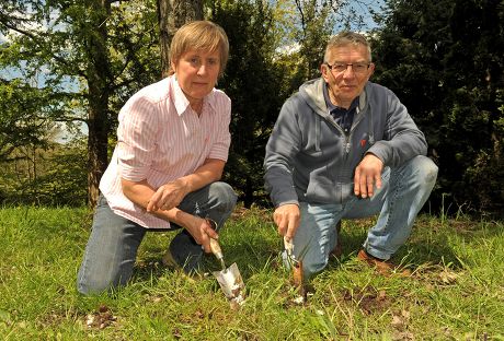 Parents of murdered Joanna Yeates plant flowers in memorial garden, Hampshire, Britain - 13 May 2012